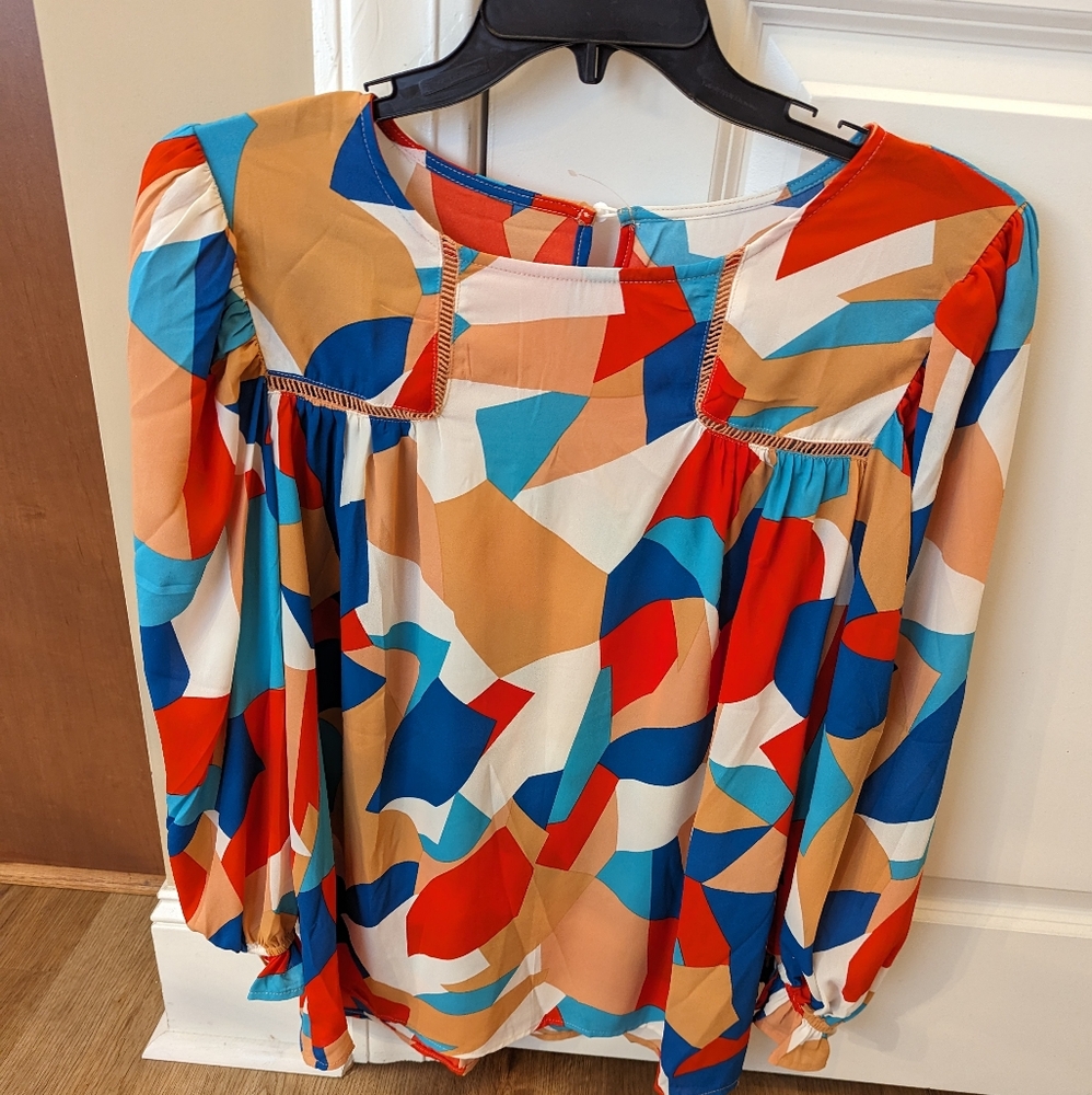 Colorful XL Boutique Geometric Women's Top